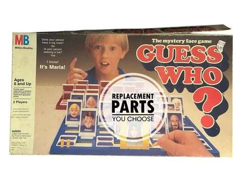 Vintage 1987 Guess Who? Board Game Replacement Parts (Milton Bradley)