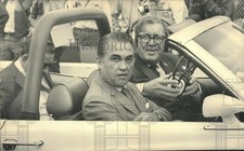 1973 Press Photo Governor Wallace, Bill France, ride around the track, Alabama