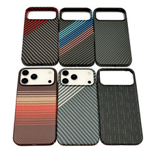 For iPhone Air 17 Pro Max Shockproof Carbon Fiber Texture PC Case Mag Safe Cover
