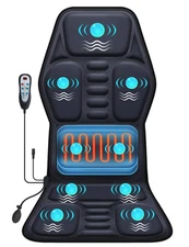 Massage Seat Cushion with Heat, 9 Modes, Lumbar Support for Home/Office