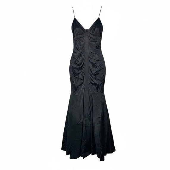 knee length dresses for ladies Campbell Black Long-Sleeve Maxi Dress With Lace Detail – Club L London