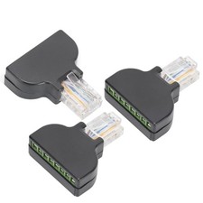 3 Sets RJ45 Male To 8 Pin Screw Terminal Connector Adapter Plug Jack For AV