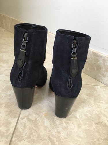 Rag & Bone Newberry Western Boot, Navy Suede, Black Heel, 36, - Picture 3 of 9