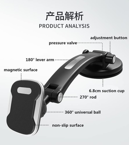 Sucker Car Windshield Phone Holder Magnetic Mount Stand GPS Telefon Mobile Cell - Picture 7 of 9