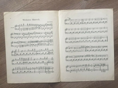 Wellejus Marsch for Piano Johs. Nielsen Danish Antique Sheet Music - Picture 2 of 2