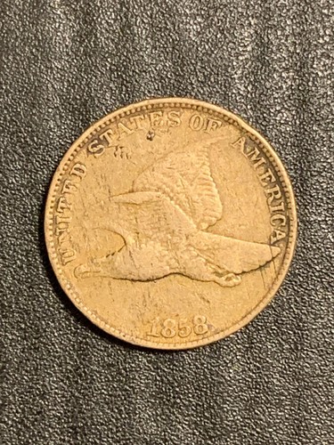 1858  Philadelphia Mint Small Cent Flying Eagle  lot #1658 - Picture 3 of 4