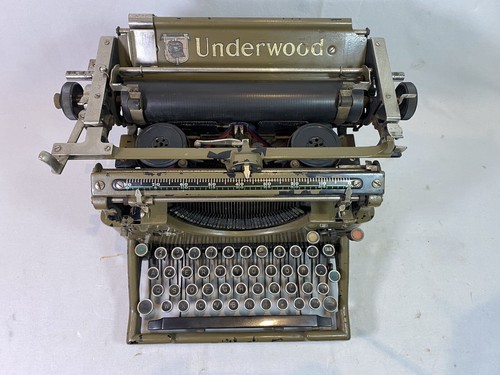 Selten -maschine Schreiben Underwood Numéro 5 Khaki Jahr 1916 Typewriter - Afbeelding 4 van 9