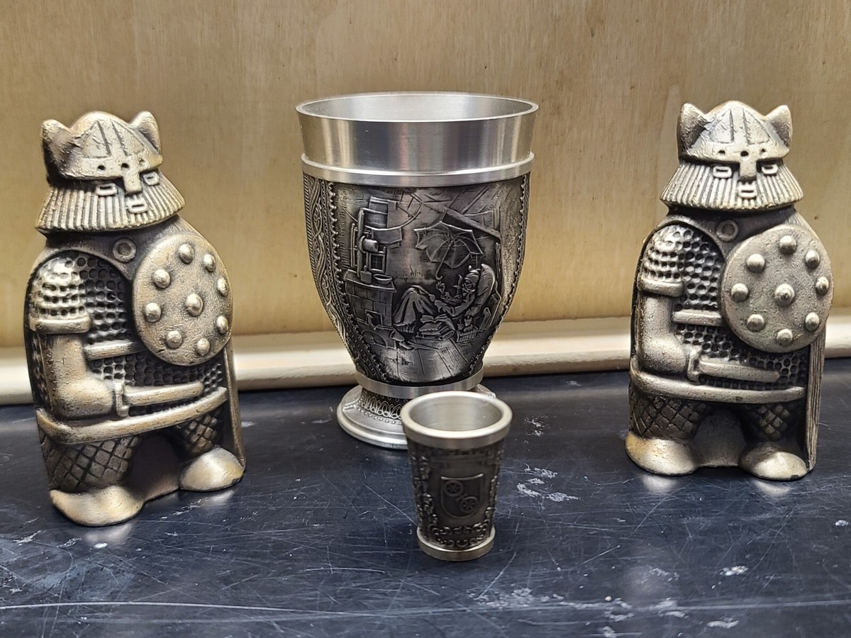 2 - ZIM BECKER 95% PEWTER CUPS STUTTGART GERMANY 2 SWEDEN