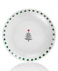 Festive Tree Collection Green Dot Border Salad Plate 8.25″ Set of 2