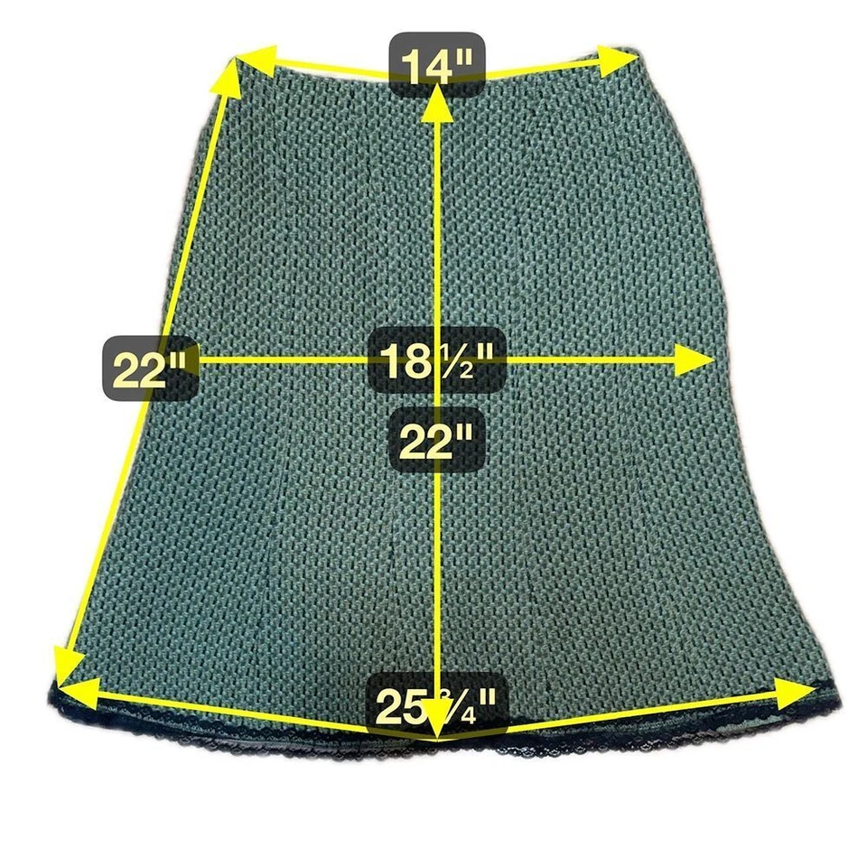 Falda De Colección Worthington Coquette Accedmia Oscura Línea A Talla 8 Mezcla de Lana Borde de Encaje Foto 4 de 4