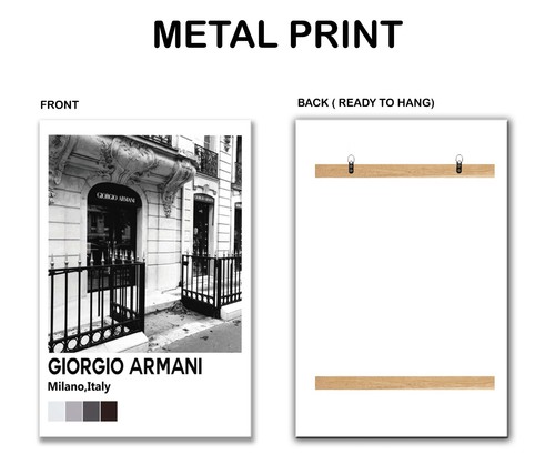 Fashion Building with a Gate B&W, Italy 40x60cm Canvas or Metal Print Wall Art - Picture 3 of 4