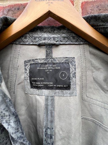 All Saints Mens OSLO Suede Shirt Jacket SMALL Leather Rock Biker AllSaints B250 - Picture 11 of 12
