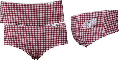 2 Stk. Schiesser Mädchen Slips Panty Pants Unterhosen rot kariert SP107 