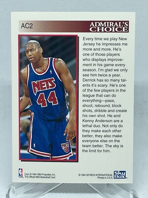 Derrick Coleman 1993-94 NBA Hoops Admiral's Choice #AC2 | eBay