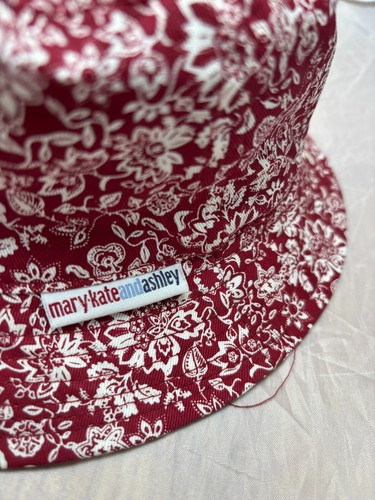 Vintage Y2K Mary-Kate & Ashley Childs Bucket/Sun Hat Red/White Floral BEACH HAT - Picture 2 of 9