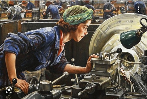 Vintage Style Rosie the Riviter Denim Boilersuit Factory Worker WW2 UK Size 8 10 - Picture 6 of 11