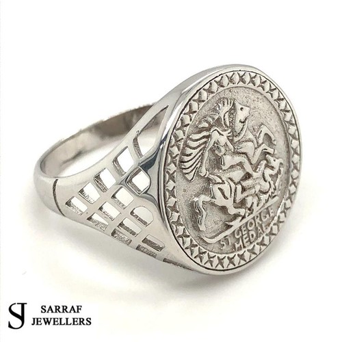 925 Sterling Silver Saint George Sovereign Coin Ring Brand New M - Z SIZES - Picture 12 of 13