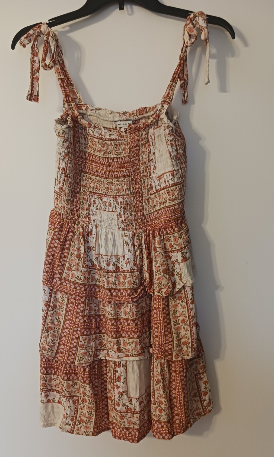 American Eagle Floral Patchwork Smocked Dress Siz… - image 1