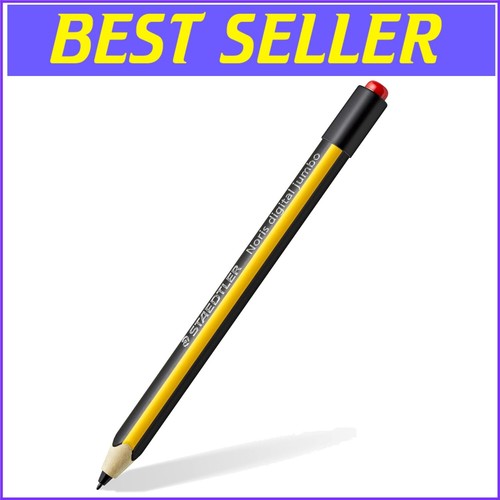 Stylish Yellow-Black Noris Jumbo 180J Stylus with Soft Eraser for EMR Displays - 第 1/11 張圖片