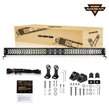 AUXBEAM Offroad 42” Dual Row LED Light Bar Projective Anti-Glare White&Amber DRL