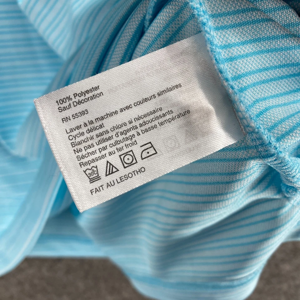 Camisa Polo Greg Norman Hombre XL Azul Rayas Cuello Abotonado Manga Corta Foto 4 de 4