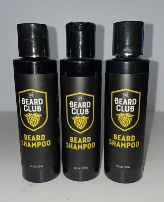 Brand New (Lot of 3) The Beard Club- Beard Shampoo 4 Fl oz Each SEALED