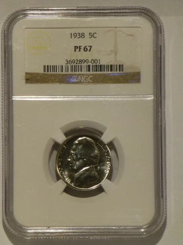 1938 NGC 5c PF67 first year Jefferson proof nickel