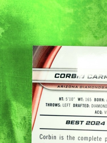 Corbin Carroll - Carta base 2024 Bowman’s Best #3 Arizona Diamondbacks - Foto 9 di 11