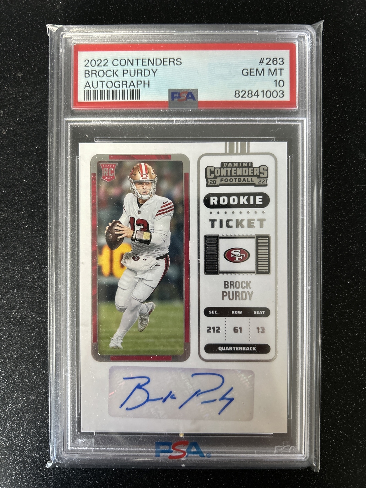 2022 Panini Contenders Brock Purdy #263 Autograph RC PSA 10
