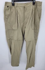 Magellan Pants Mens 2XL Khaki Brown Convertible Zip Off Shorts Carto Utility