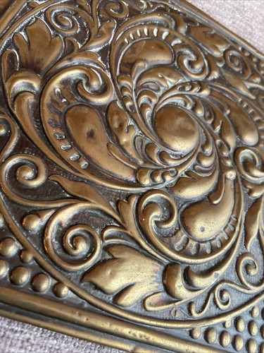 Beautiful Vintage Retro BRASS DECORATIVE PATTERNED PLAQUE 10” x 11” - 0.65kg - Bild 8 von 12