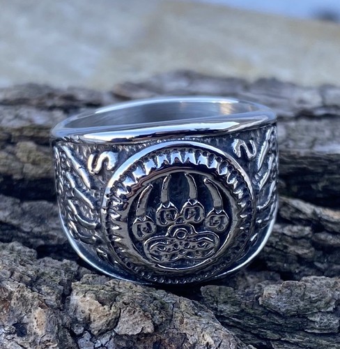 MENDEL Mens Stainless Steel Norse Nordic Viking Bear Paw Claw Ring Men Size 7-15 - Picture 4 of 6