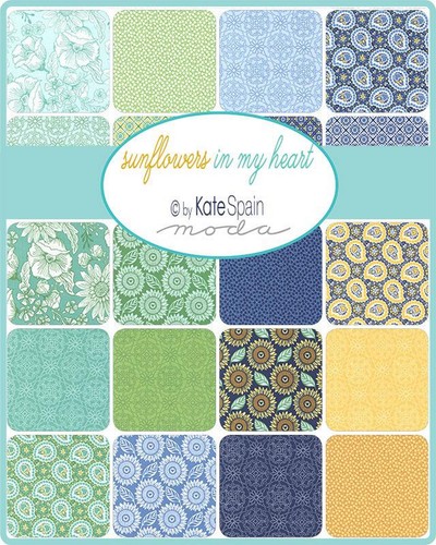 Sunflowers In My Heart Moda Layer Cake 42 100% Cotton 10" Precut Quilt Squares - Picture 2 of 2