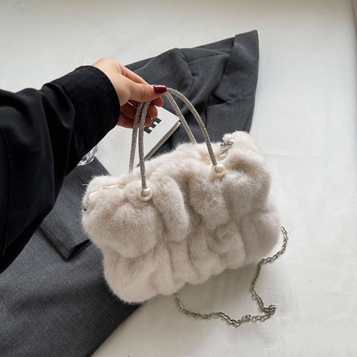 Plush Shoulder Chain Bag Faux Fur Crossbody Bag Plush Messenger Bag Women - Picture 11 of 18