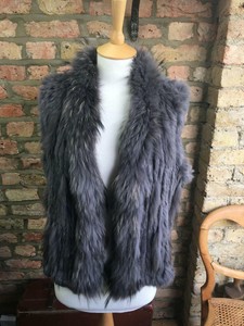 Fur Size Luxurious Grey Large Blend Gilet Raccoon Mauve amp; Rabbit Real SP5qndwAP