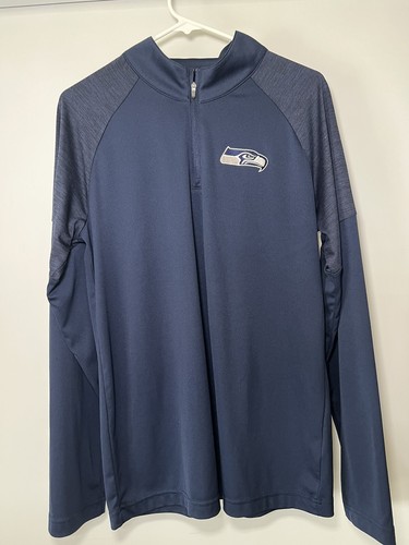 NFL Quarter Zip Pullover Jacket Seattle Seahawks Official Team Apparel Medium - Picture 1 of 5