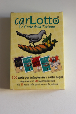 CARTE DA GIOCO DELLA FORTUNA CARLOTTO LOTTO VINTAGE PLAYING CARD