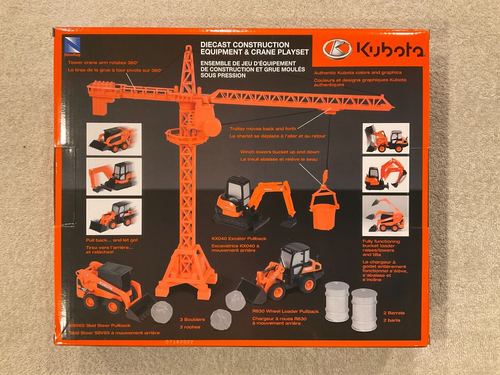 KUBOTA Druckguss Baugeräte & Kran Spielset 10-teilig. 1/64. Neu - Bild 4 von 5