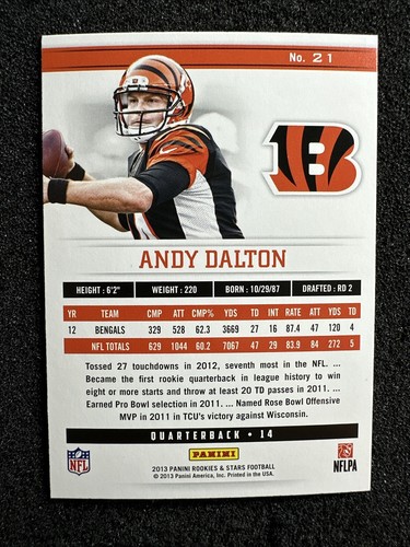Andy Dalton #21 2013 Panini Rookies & Stars cantidad Cincinnati Bengals - Imagen 2 de 2