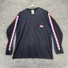 PINK Victoria Secret Shirt Womens Medium Long Sleeve Black