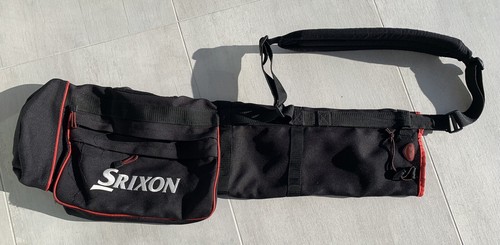 SRIXON Golf Bag Carrying Black Red Shoulder Strap 2 Zipper Pockets Lightweight - Picture 3 of 14