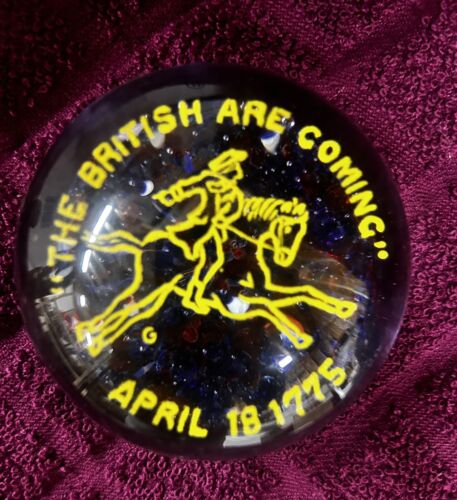 Glas Briefbeschwerer - THE BRITISH ARE COMING APRIL 18 1775 mit Logo gekauft & gelagert - Bild 2 von 5