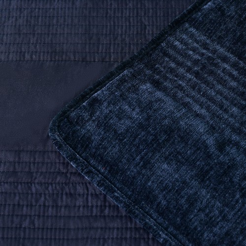 Bianca Cyrano Indigo Soft Velvet Polyester Quilted Coverlet Set or Accessories - Picture 5 of 8