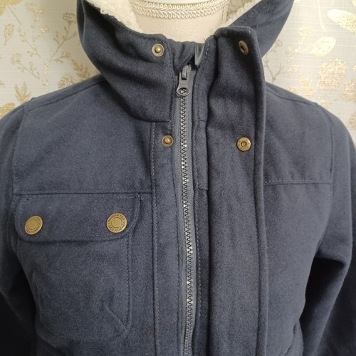 Small Size 8 London Fog Kids Heavy Winter Coat Blue Jacket Fun Sherpa Hood Kid's - Picture 5 of 15
