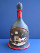 BEAUTIFUL Cottage in Winter Light House Bell by Charles Wysocki CHRISTMAS