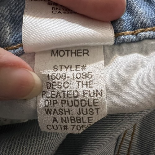 MOTHER Snacks! The Pleated Fun Dip Puddle Jeans “Just A Nibble” New Size 30 - Picture 13 of 13