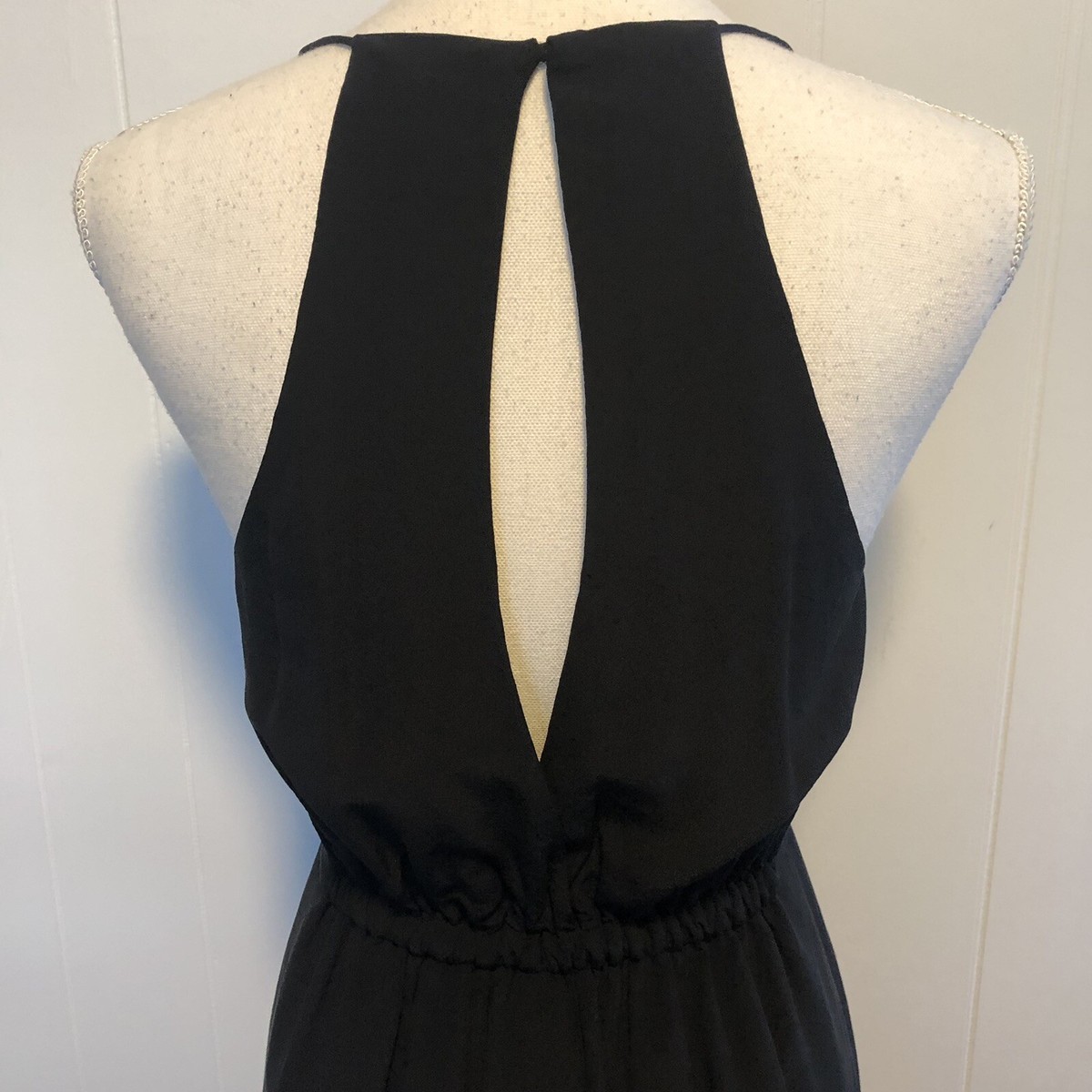 Madewell Halter Dress Women's Size 0 Black Open Back Elastic Waist Silk Lined | eBay Madewell Halter Dress Women's Size 0 Black Open Back Elastic Waist Silk Lined | eBay