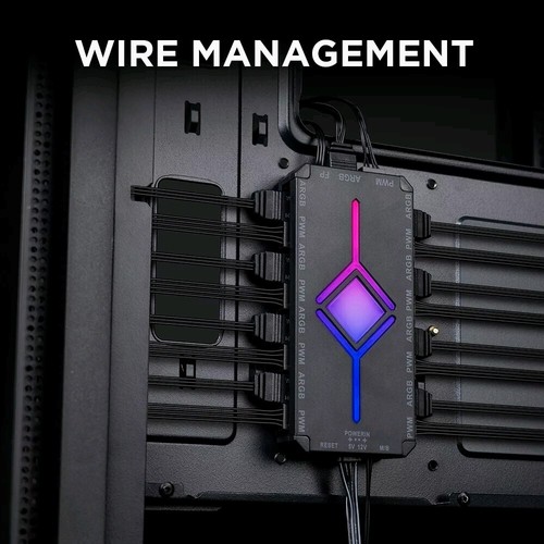 HUB RGB 9 PORT BLACK Répartiteur Connexion Ventilateurs à Fixation Magnétique. - Bild 1 von 14