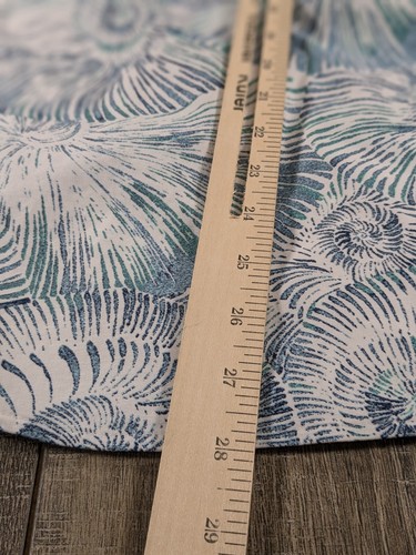 Top Chicos No Iron para mujer XL azul estampado de concha abotonada manga larga elástico - Imagen 9 de 10