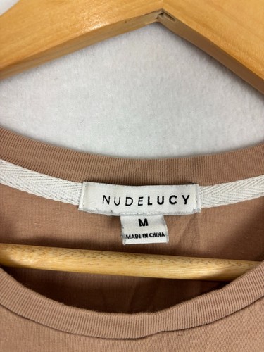 Nude Lucy Womens Shirt Size Medim Spellout Romantique Crewneck Casual Pullover - Picture 6 of 7